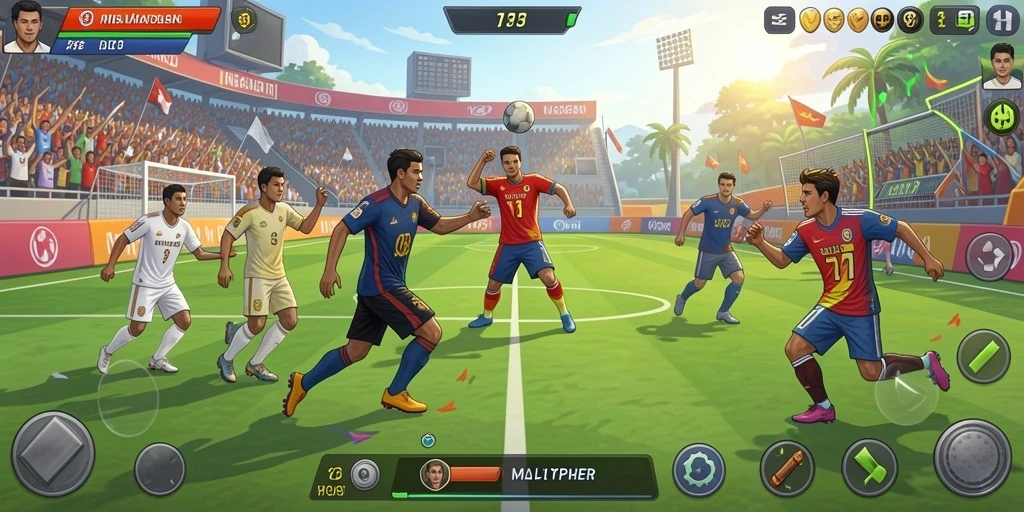 Screenshot menunjukkan gulungan slot yang penuh warna.