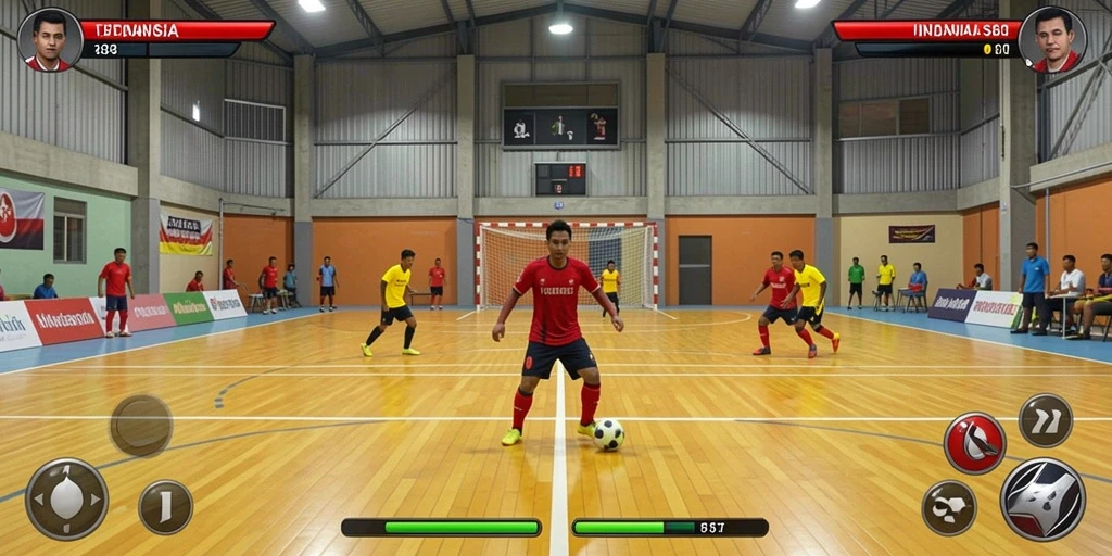 Screenshot menampilkan pertandingan sengit dalam BOLA07.